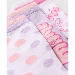 Cute Walk by Babyhug Disney Knit Ankle Length Antibacterial Socks with Marie Design Pack of 3 - Multicolor