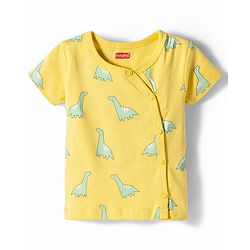 Babyhug 100% Cotton Knit Half Sleeves Dino & Elephant Printed Jhablas Pack Of 3 - Multicolor