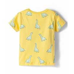 Babyhug 100% Cotton Knit Half Sleeves Dino & Elephant Printed Jhablas Pack Of 3 - Multicolor
