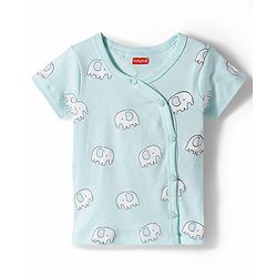 Babyhug 100% Cotton Knit Half Sleeves Dino & Elephant Printed Jhablas Pack Of 3 - Multicolor