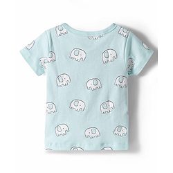 Babyhug 100% Cotton Knit Half Sleeves Dino & Elephant Printed Jhablas Pack Of 3 - Multicolor