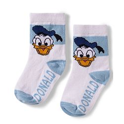 Cute Walk by Babyhug Disney  Non Terry Knit Anti-Bacterial Anklet Length Socks with Mickey Mouse Graphic Pack of 3 - White