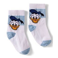 Cute Walk by Babyhug Disney  Non Terry Knit Anti-Bacterial Anklet Length Socks with Mickey Mouse Graphic Pack of 3 - White