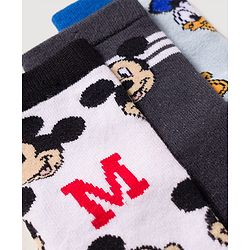 Cute Walk by Babyhug Disney Knit Ankle Length Antibacterial Socks with Mickey Mouse Design Pack of 3 - Multicolor