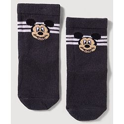 Cute Walk by Babyhug Disney Knit Ankle Length Antibacterial Socks with Mickey Mouse Design Pack of 3 - Multicolor