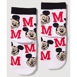 Cute Walk by Babyhug Disney Knit Ankle Length Antibacterial Socks with Mickey Mouse Design Pack of 3 - Multicolor