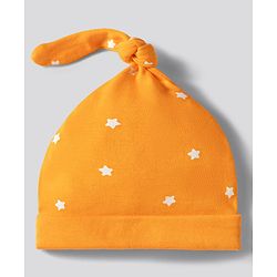 Babyhug 100% Cotton Knit Striped & Star Printed Caps Pack of 2 Multicolor - Diameter 17 cm