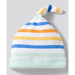 Babyhug 100% Cotton Knit Striped & Star Printed Caps Pack of 2 Multicolor - Diameter 17 cm