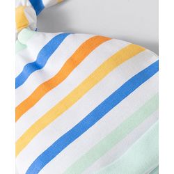 Babyhug 100% Cotton Knit Striped & Star Printed Caps Pack of 2 Multicolor - Diameter 17 cm