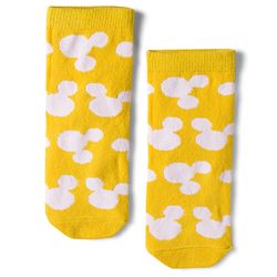Cute Walk by Babyhug Disney Non Terry Knit Anti-Bacterial Ankle Length Socks with Mickey Mouse Graphic Pack of 3 - Red & Yellow