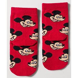 Cute Walk by Babyhug Disney Knit Ankle Length Antibacterial Socks with Mickey Mouse Design Pack of 3 - Multicolor