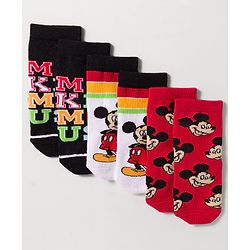 Cute Walk by Babyhug Disney Knit Ankle Length Antibacterial Socks with Mickey Mouse Design Pack of 3 - Multicolor