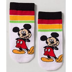 Cute Walk by Babyhug Disney Knit Ankle Length Antibacterial Socks with Mickey Mouse Design Pack of 3 - Multicolor