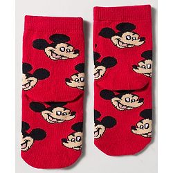 Cute Walk by Babyhug Disney Knit Ankle Length Antibacterial Socks with Mickey Mouse Design Pack of 3 - Multicolor