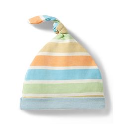 Babyhug 100% Cotton Knit Striped & Animal Printed Caps Pack of 2 Multicolor - Diameter 17 cm