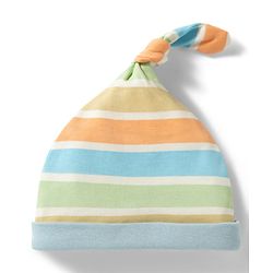 Babyhug 100% Cotton Knit Striped & Animal Printed Caps Pack of 2 Multicolor - Diameter 17 cm