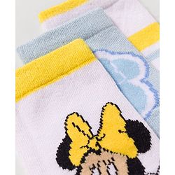 Cute Walk by Babyhug Disney Knit Ankle Length Antibacterial Socks with Minnie Mouse Design Pack of 3 - Multicolor