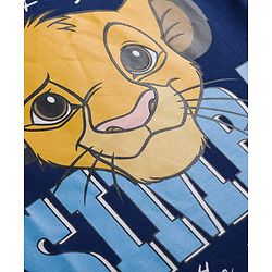 Babyhug Disney Single Jersey Knit Half Sleeves T-Shirt with Simba Graphics - Navy Blue