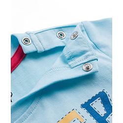 Babyhug Disney Single Jersey Knit Half Sleeves T-Shirt with Mickey Mouse Graphic - Light Blue