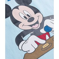 Babyhug Disney Single Jersey Knit Half Sleeves T-Shirt with Mickey Mouse Graphic - Light Blue