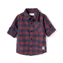 Babyhug Cotton Woven Full Sleeves Checkered Shirt - Red