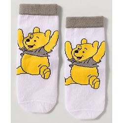 Cute Walk by Babyhug Disney Knit Ankle Length Antibacterial Socks with Winnie the Pooh Design Pack of 3 - Multicolor