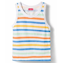Babyhug Single Jersey 100% Cotton Dino & Star Printed Sleeveless Sandos Pack of 3 - Multicolour
