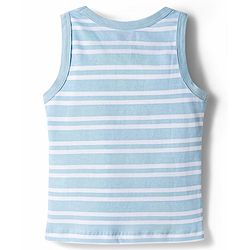 Babyhug 100% Cotton Knit Sleeveless Striped & Sea Life Printed Sando Vests Pack Of 3 - Multicolor