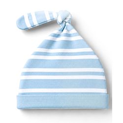 Babyhug 100% Cotton Interlock Knit Half Sleeves Striped Onesies & Cap With Sea Life Theme - Light Blue