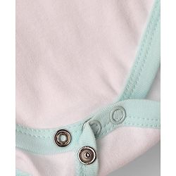 Babyhug 100% Cotton Interlock Knit Half Sleeves Onesie & Diaper Legging With Dino & Rocket Print - Multicolor