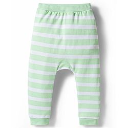 Babyhug 100% Cotton Interlock Knit Half Sleeves Onesie & Striped Diaper Leggings With Cap Mittens Booties & Animal Print - Multicolor