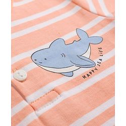 Babyhug 100% Cotton Interlock Knit Half Sleeves Romper With Sea Life Print Pack of 2 - Multicolor
