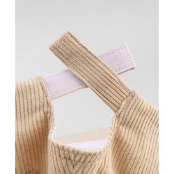 Babyhug Corduroy Woven Baseball Cap With Face Embroidery & Ear Applique Beige - Diameter 15 cm