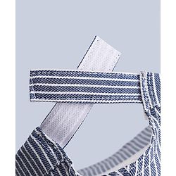 Babyhug Woven Striped Baseball Cap With Text Embroidery & Applique Blue - Diameter 17 cm