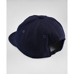 Babyhug Woven Baseball Cap With Los Angeles Text Embroidery Navy Blue - Diameter 17 cm