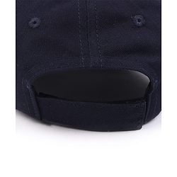 Babyhug Woven Baseball Cap With Los Angeles Text Embroidery Navy Blue - Diameter 17 cm