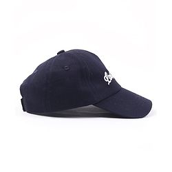 Babyhug Woven Baseball Cap With Los Angeles Text Embroidery Navy Blue - Diameter 17 cm