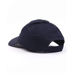 Babyhug Woven Baseball Cap With Los Angeles Text Embroidery Navy Blue - Diameter 17 cm