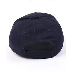 Babyhug Woven Baseball Cap With Los Angeles Text Embroidery Navy Blue - Diameter 17 cm
