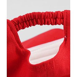 Babyhug Woven Baseball Cap With Text Embroidery Red - Diameter 17 cm