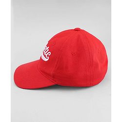 Babyhug Cotton Woven Baseball Cap With Athletic Text Embroidery Red - Diameter 17.5 cm