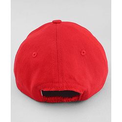 Babyhug Cotton Woven Baseball Cap With Athletic Text Embroidery Red - Diameter 17.5 cm