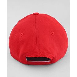 Babyhug 100% Cotton Woven Baseball Cap With Athletic Text Embroidery Red - Diameter 17.5 cm