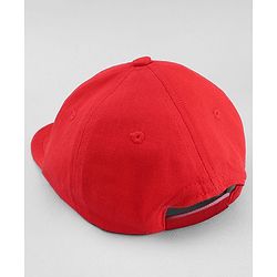 Babyhug 100% Cotton Woven Baseball Cap With Athletic Text Embroidery Red - Diameter 17.5 cm