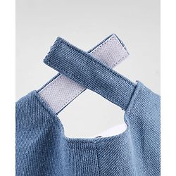 Babyhug Cotton Woven Baseball Cap With Text Embroidery Blue - Diameter 18 cm