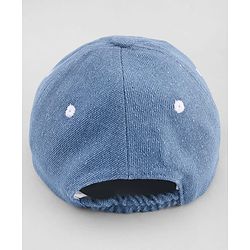 Babyhug Cotton Woven Baseball Cap With Text Embroidery Blue - Diameter 18 cm