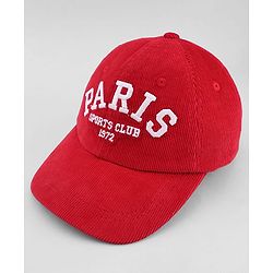 Babyhug Cotton Woven Baseball Cap With Text Embroidery Red - Diameter 20.5 cm