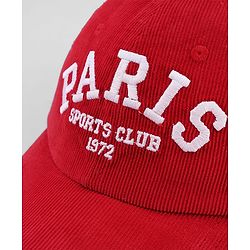 Babyhug Cotton Woven Baseball Cap With Text Embroidery Red - Diameter 20.5 cm