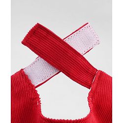 Babyhug Cotton Woven Baseball Cap With Text Embroidery Red - Diameter 20.5 cm