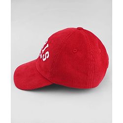 Babyhug Cotton Woven Baseball Cap With Text Embroidery Red - Diameter 20.5 cm
